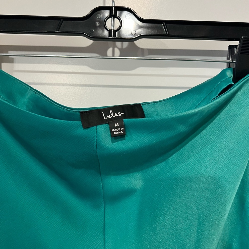Praiseworthy Perspective Green Satin Midi Skirt from Lulus - worn only once - Picture 6 of 6